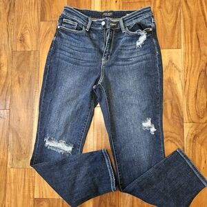 Judy Blue 7 / 28 Dark Blue Distressed Boyfriend Jeans